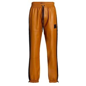 Amiri Men's Leather Pants in Brown